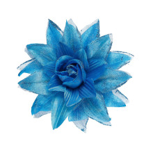 Tropische Haarclip Bloem Met Glitter, Azuurblauw