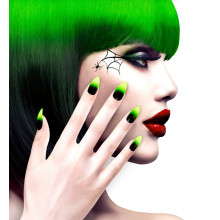 Duivelin Nagels Stiletto Zwart / Neon Groen