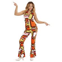 Groovy Geralda 70s Dames Jumpsuit, Buizen Vrouw Kostuum