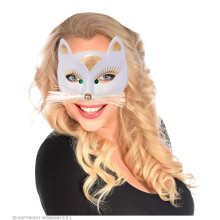 Oogmasker Kat Met Snorharen, Wit