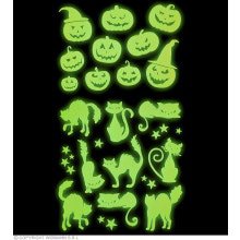 Glow In The Dark Halloween Pompoenen En Katten Stickers