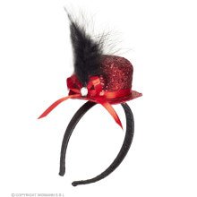 Jaren 20 Mini Glitter Hoed Rood