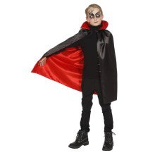 Dracula Cape Met Kraag Zwart / Rood