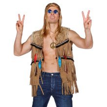 Bruin Vest Indiaan Hippie Joehoe Man